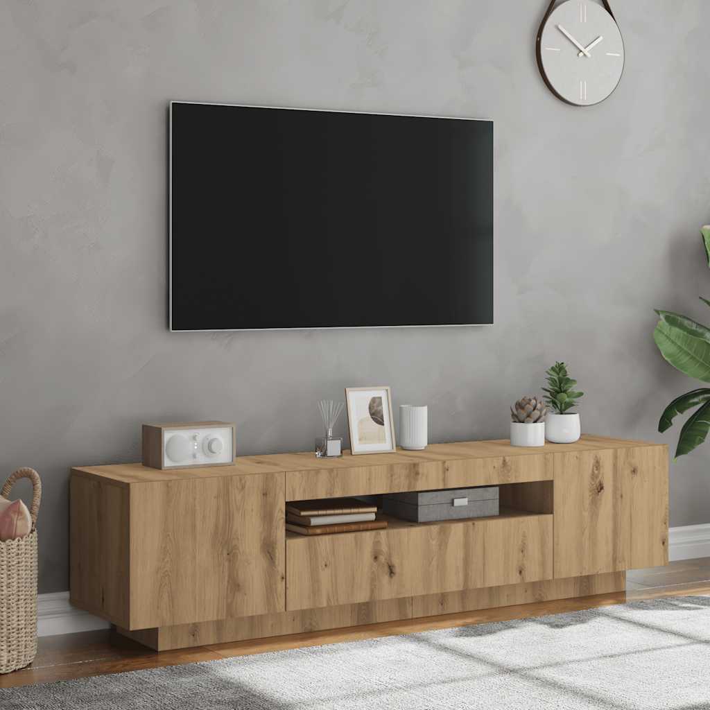 TV-Møbel Artisan Eik Tv-benk med LED-lys 160x35x40 cm