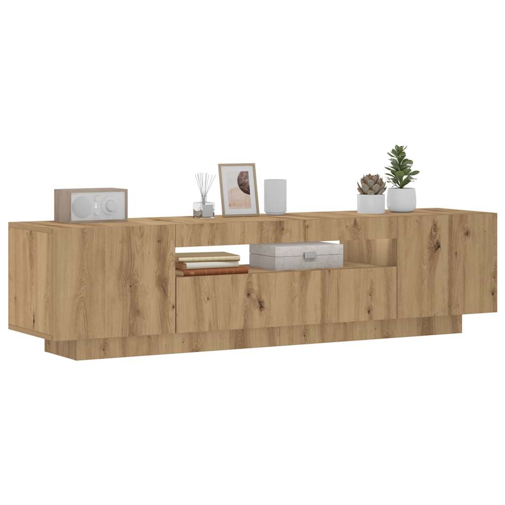 TV-Møbel Artisan Eik Tv-benk med LED-lys 160x35x40 cm