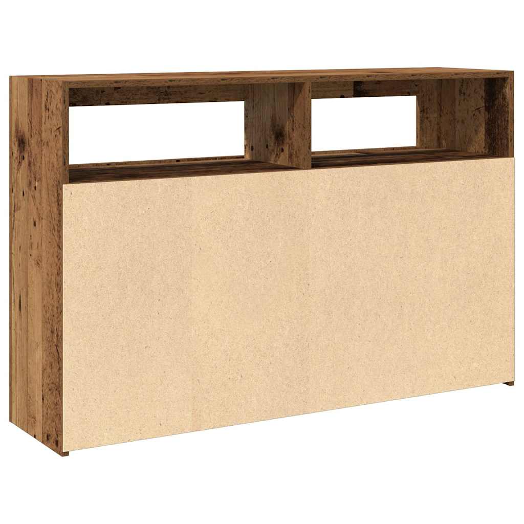 Skjenk Gammelt Tre med LED-lys 115,5x30x75 cm