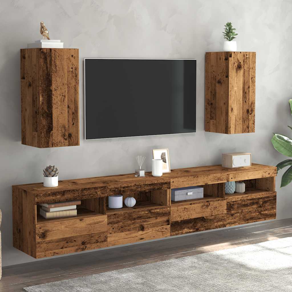 TV-Møbel Gammelt Tre Tv-benk 2 stk 30,5x30x60 cm