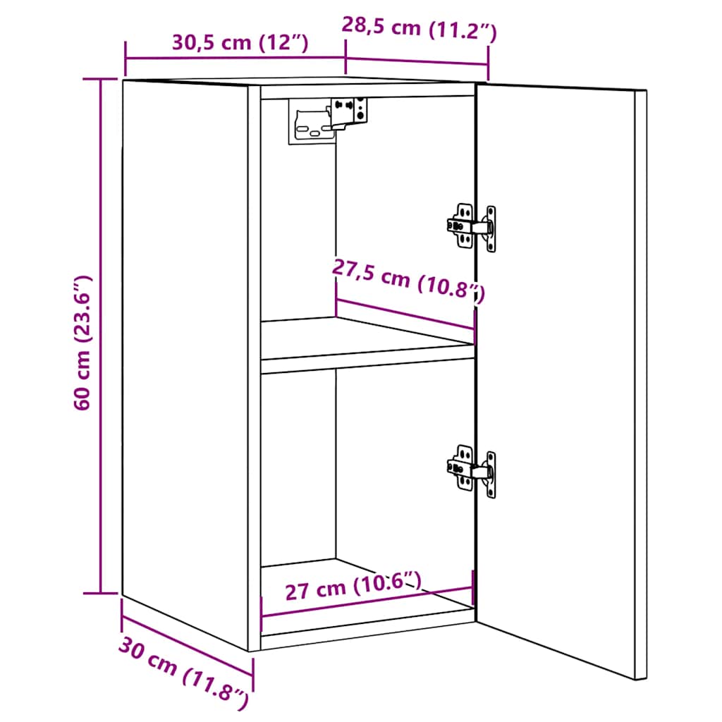 TV-Møbel Gammelt Tre Tv-benk 2 stk 30,5x30x60 cm