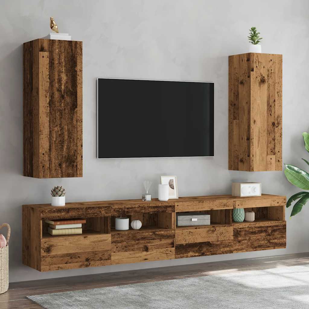 TV-Møbel Gammelt Tre Tv-benk 2 stk 30,5x30x90 cm