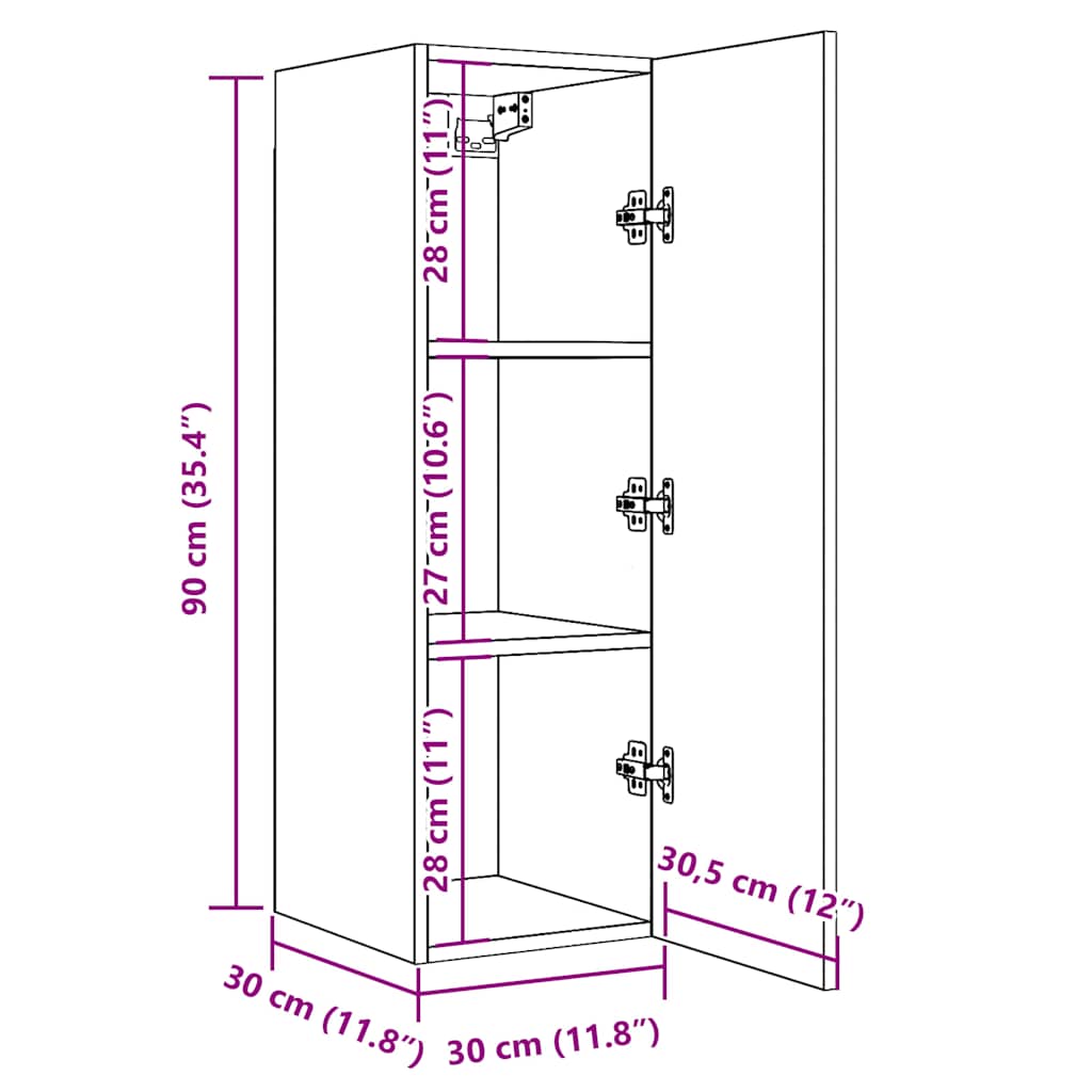 TV-Møbel Gammelt Tre Tv-benk 2 stk 30,5x30x90 cm
