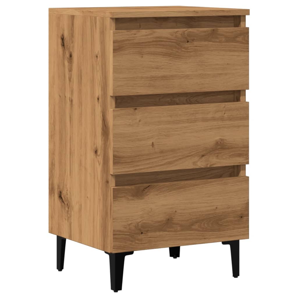 Nattbord Sengbord Artisan Eik med metallben 40x35x69 cm
