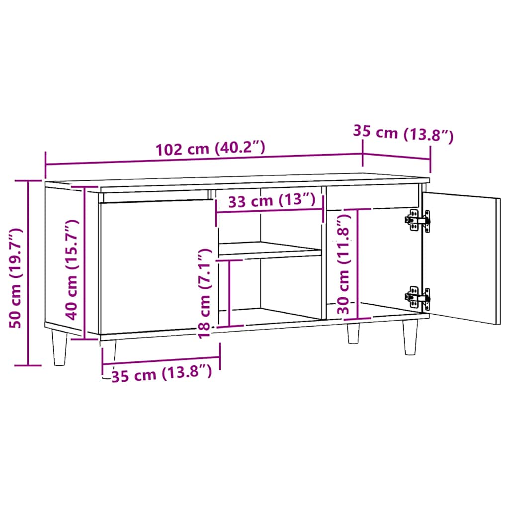 TV-Møbel Artisan Eik TV-benk 102x35x50 cm
