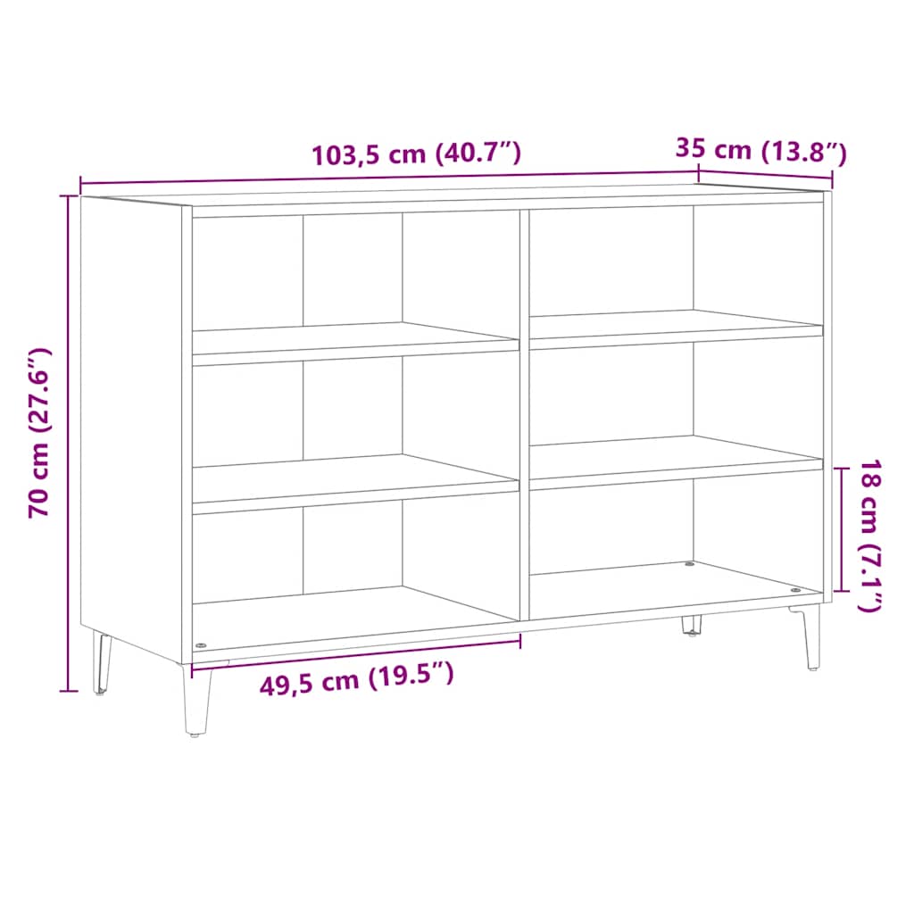 Skjenk Gammelt Tre 103,5x35x70 cm