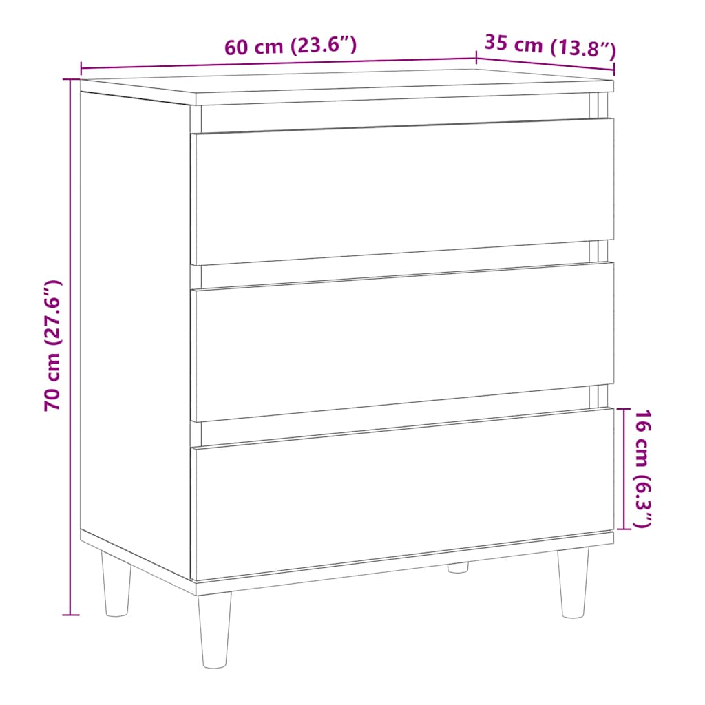 Skjenk Gammelt Tre 60x35x70 cm