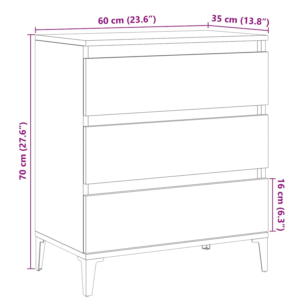 Skjenk Gammelt Tre 60x35x70 cm
