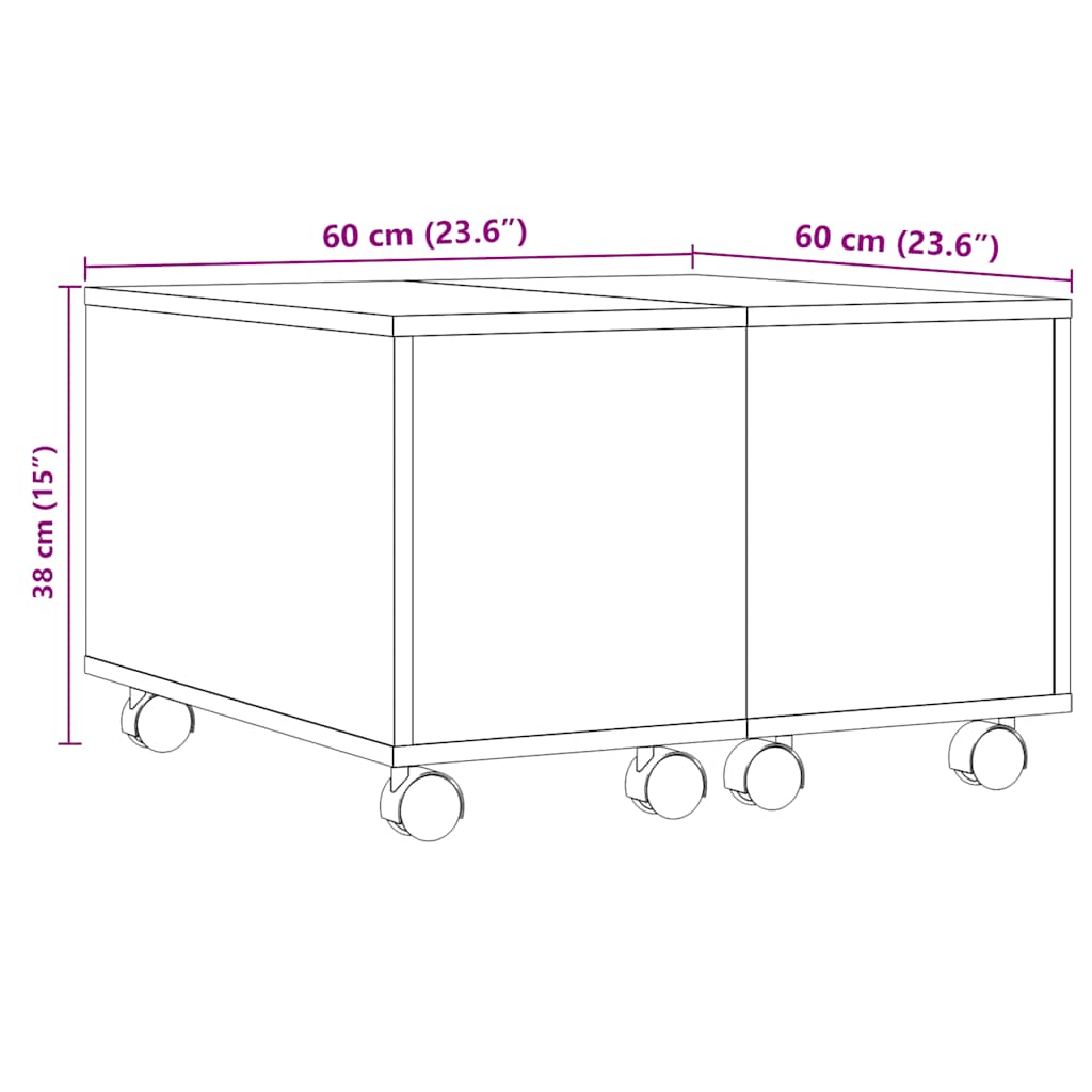 Salongbord Sofabord Gammelt Tre 60x60x38 cm