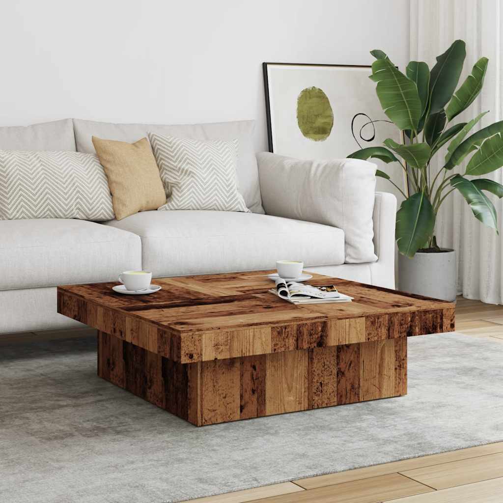 Salongbord Sofabord Gammelt Tre 90x90x28 cm