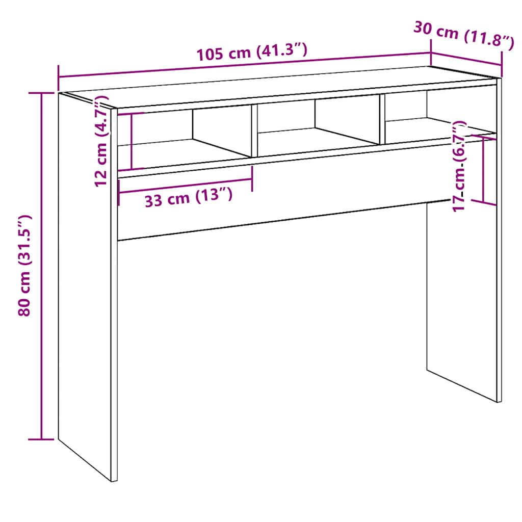 Avlastningsbord konsollbord Artisan Eik 105x30x80 cm