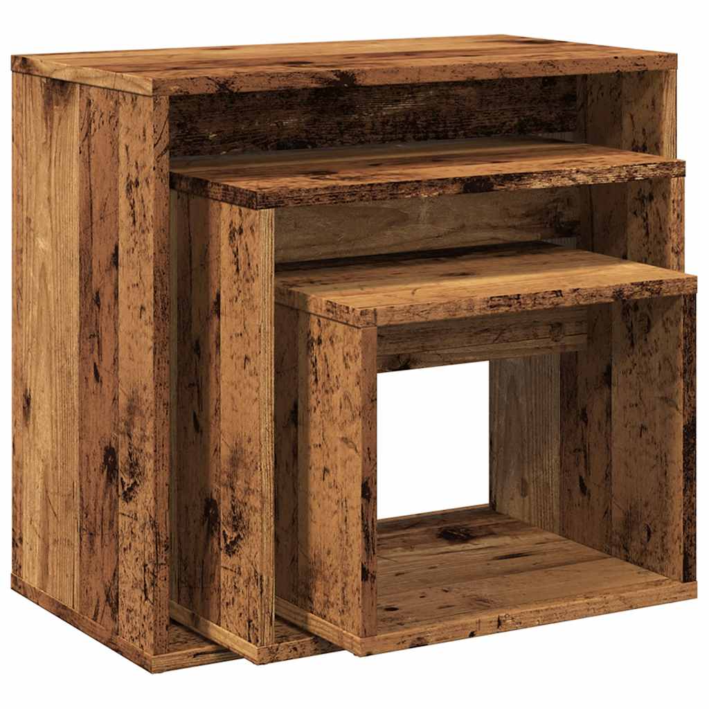 Stablebord 3 stk gammelt tre konstruert tre