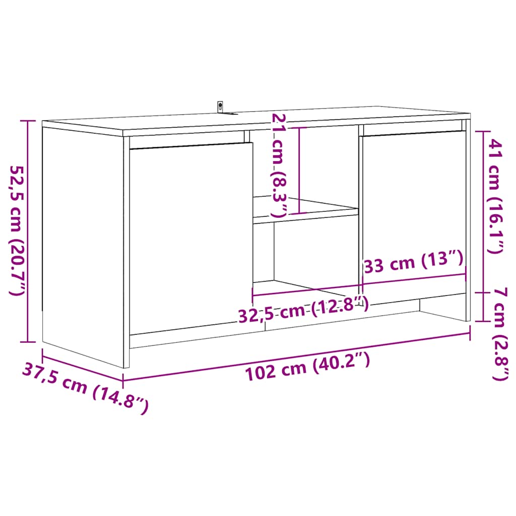TV-Møbel Gammelt Tre Tv-benk 102x37,5x52,5 cm