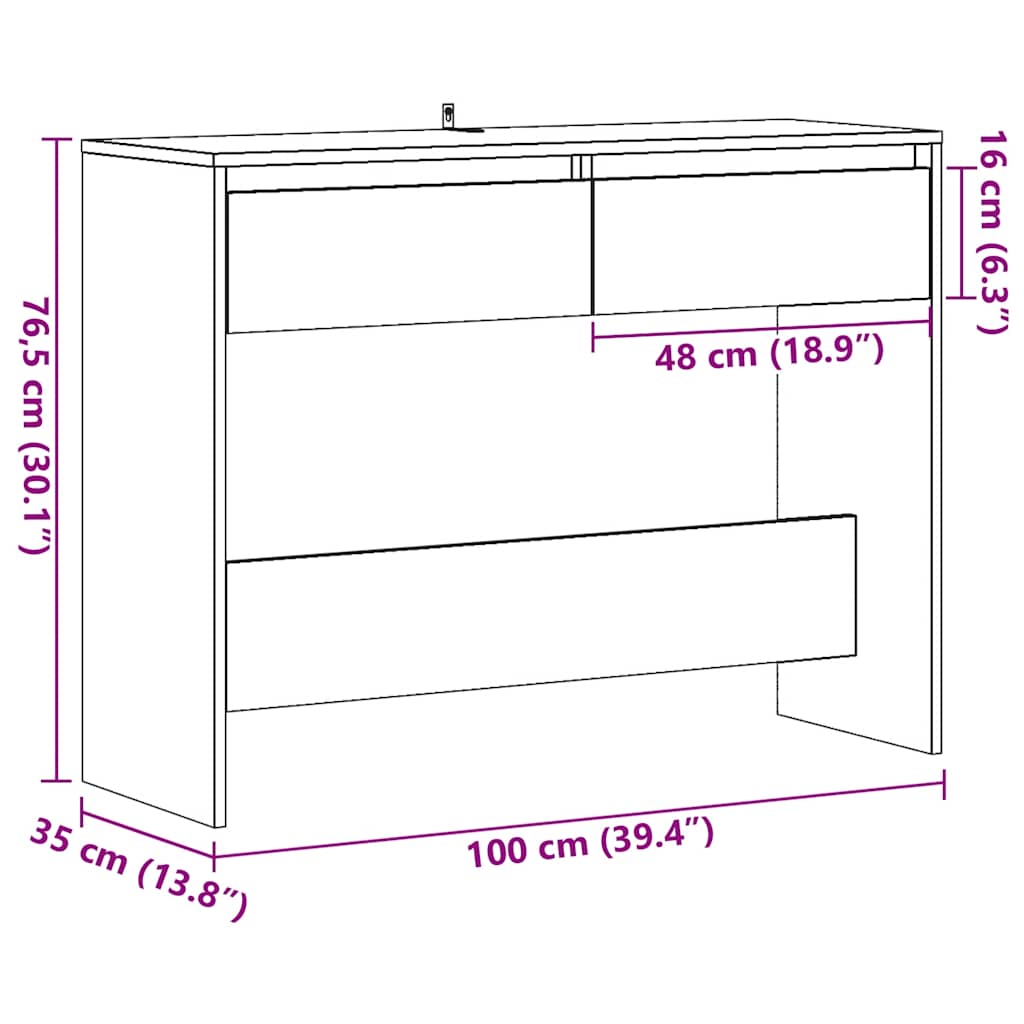Avlastningsbord konsollbord Artisan Eik 100x35x76,5 cm