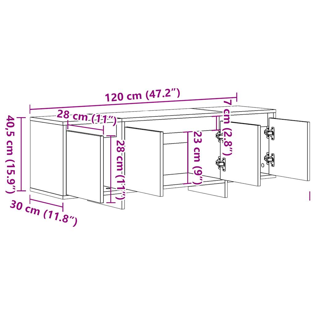 TV-Møbel Gammelt Tre Tv-benk 120x30x40,5 cm
