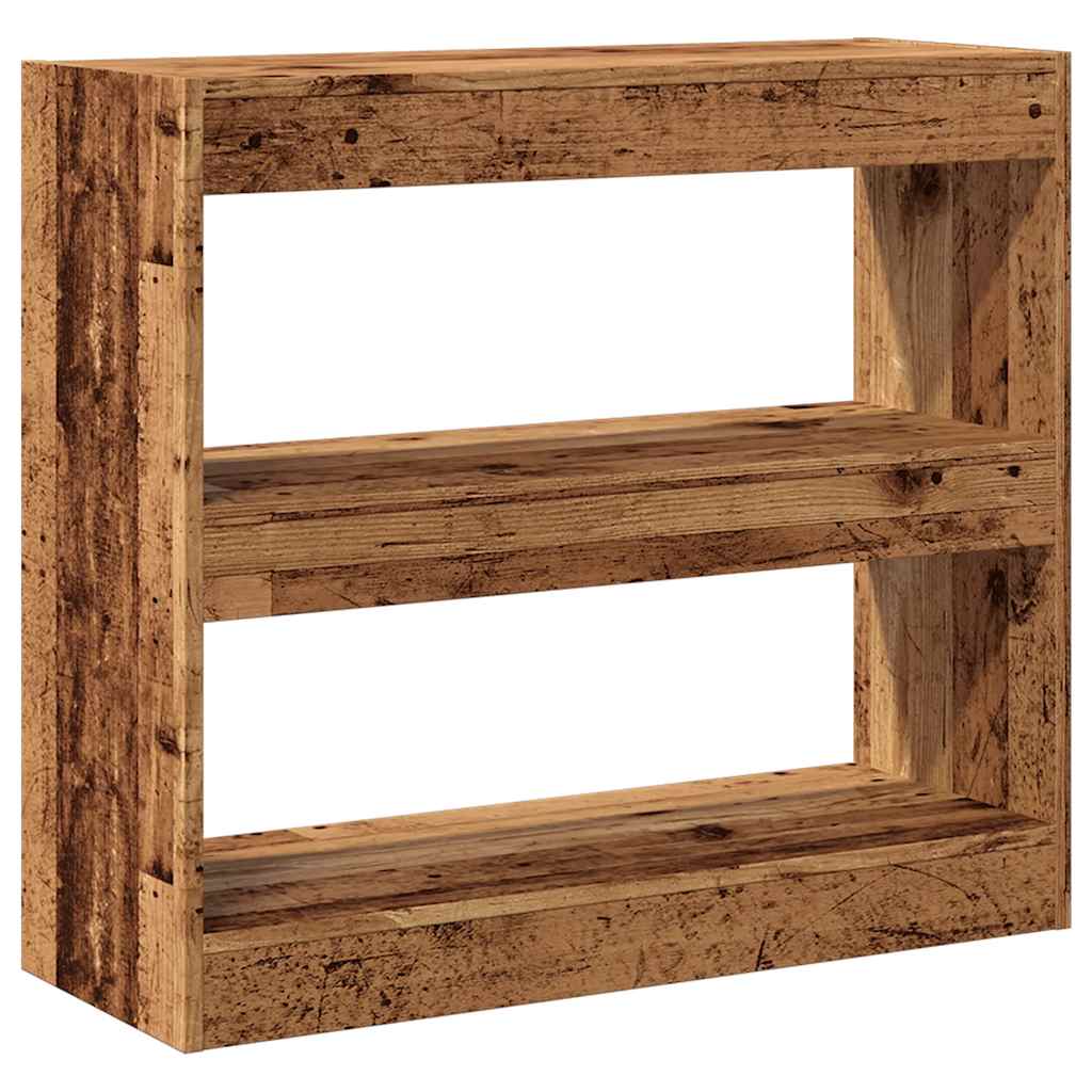 Bokhylle/romdeler gammelt tre 80x30x72 cm