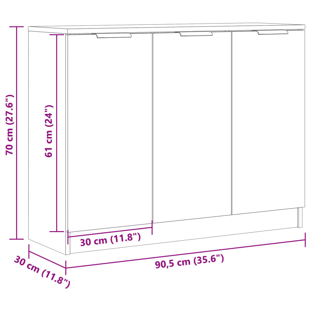 Skjenk Gammelt Tre 90,5x30x70 cm