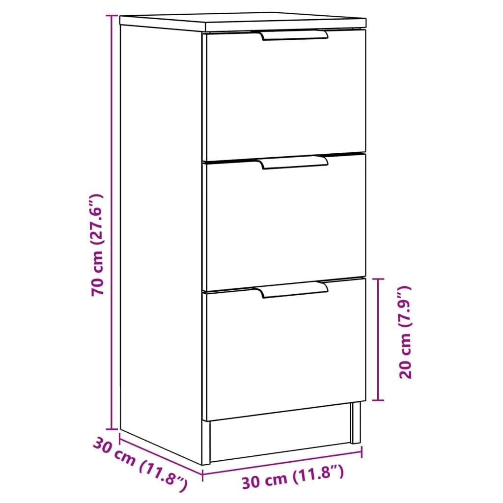 Skjenk gammelt tre 30x30x70 cm konstruert tre