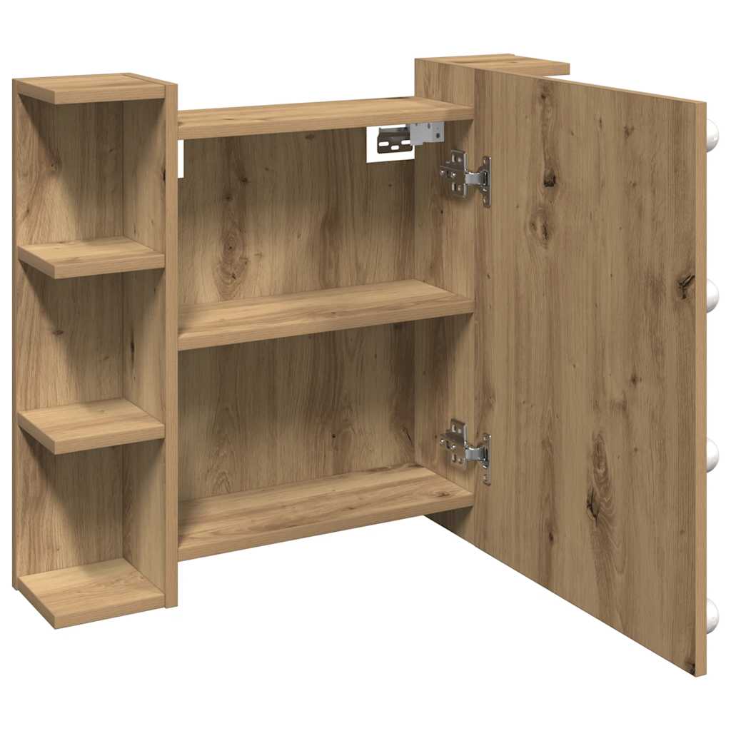 Baderomsspeil Skap med LED Artisan Eik 70x16,5x60 cm