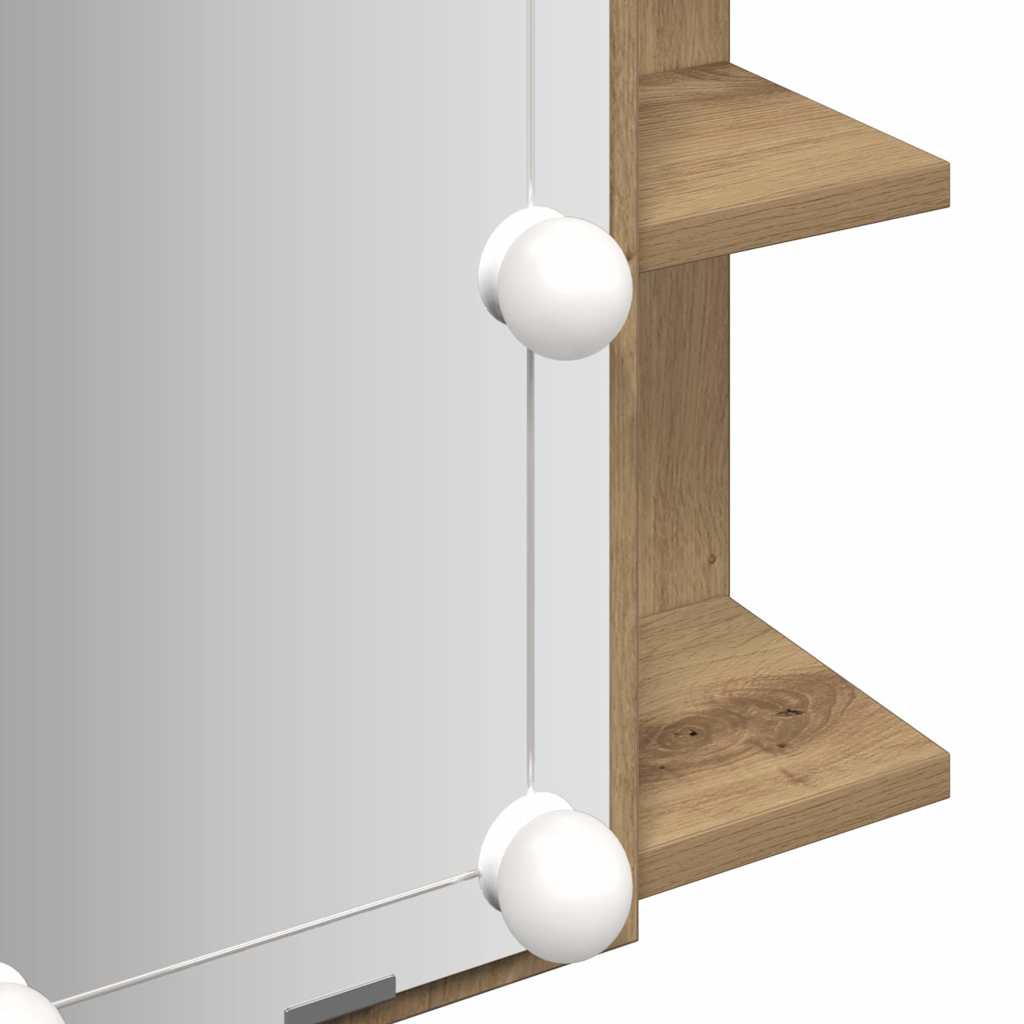 Baderomsspeil Skap med LED Artisan Eik 70x16,5x60 cm