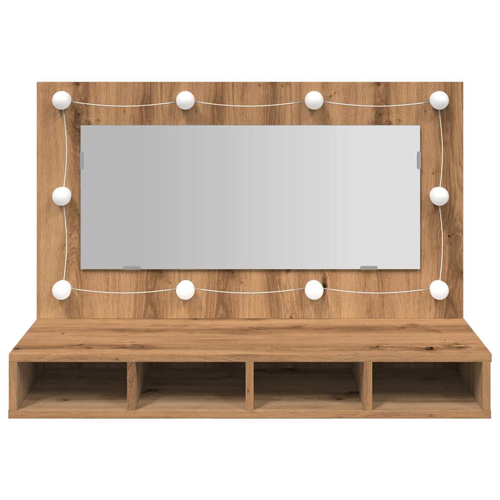 Baderomsspeil Speilskap med LED Artisan Eik 90x31,5x62 cm