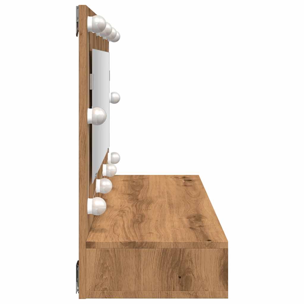 Baderomsspeil Speilskap med LED Artisan Eik 90x31,5x62 cm