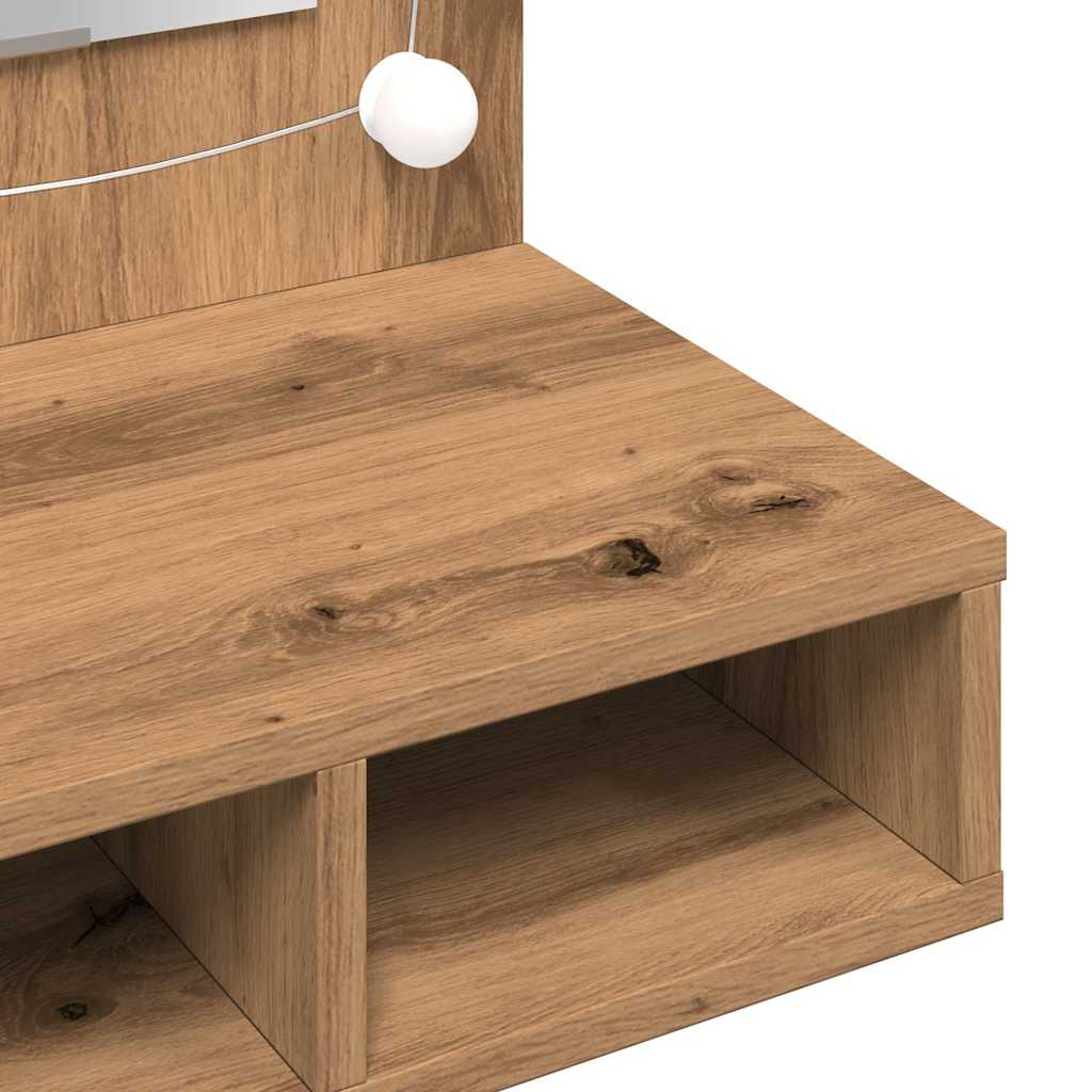 Baderomsspeil Speilskap med LED Artisan Eik 90x31,5x62 cm