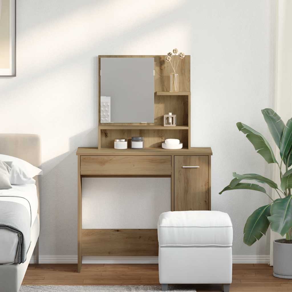 Sminkebord Artisan Eik speil 86,5x35x136 cm