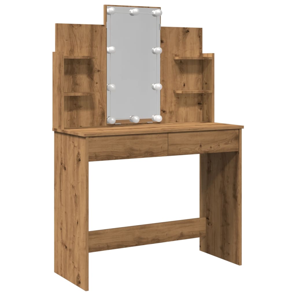 Sminkebord Artisan Eik LED 96x40x142 cm