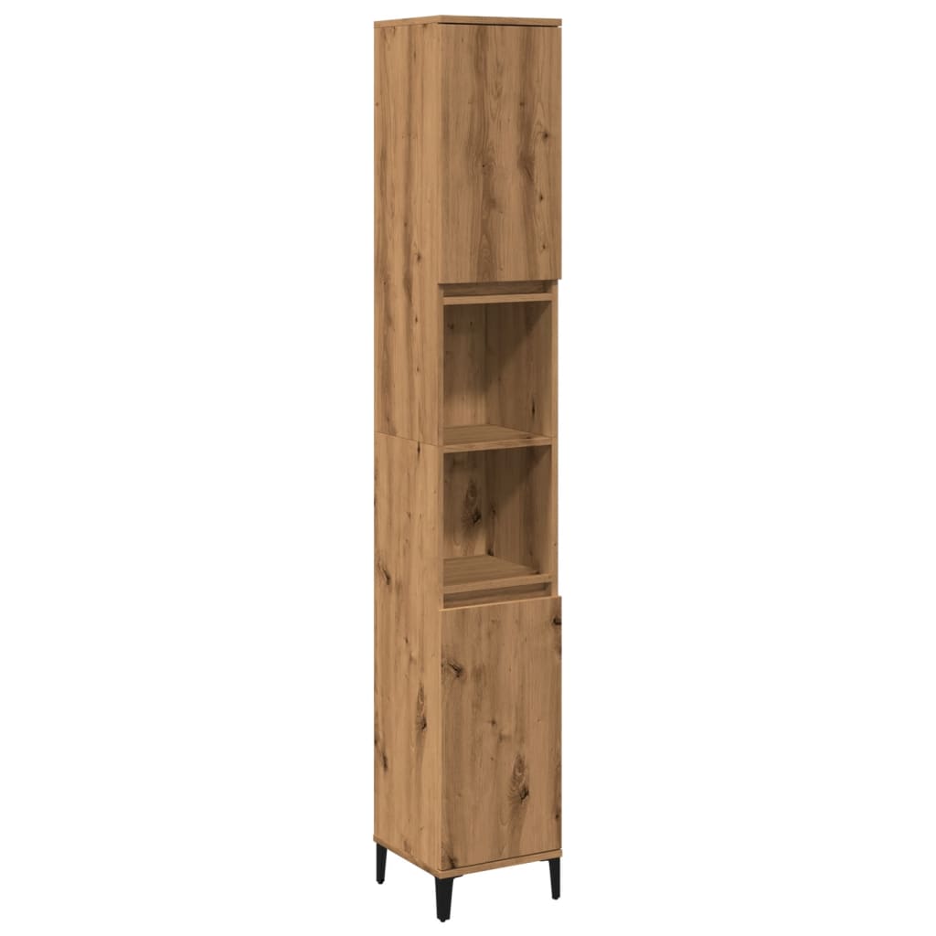 Baderomsskap artisan eik 30x30x190 cm konstruert tre