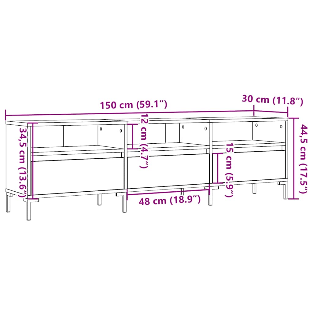 TV-Møbel Gammelt Tre Tv-benk 150x30x44,5 cm