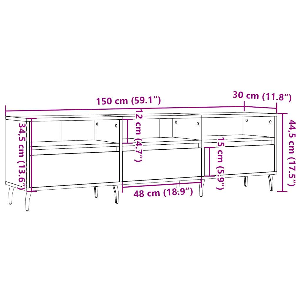 TV-Møbel Gammelt Tre Tv-benk 150x30x44,5 cm