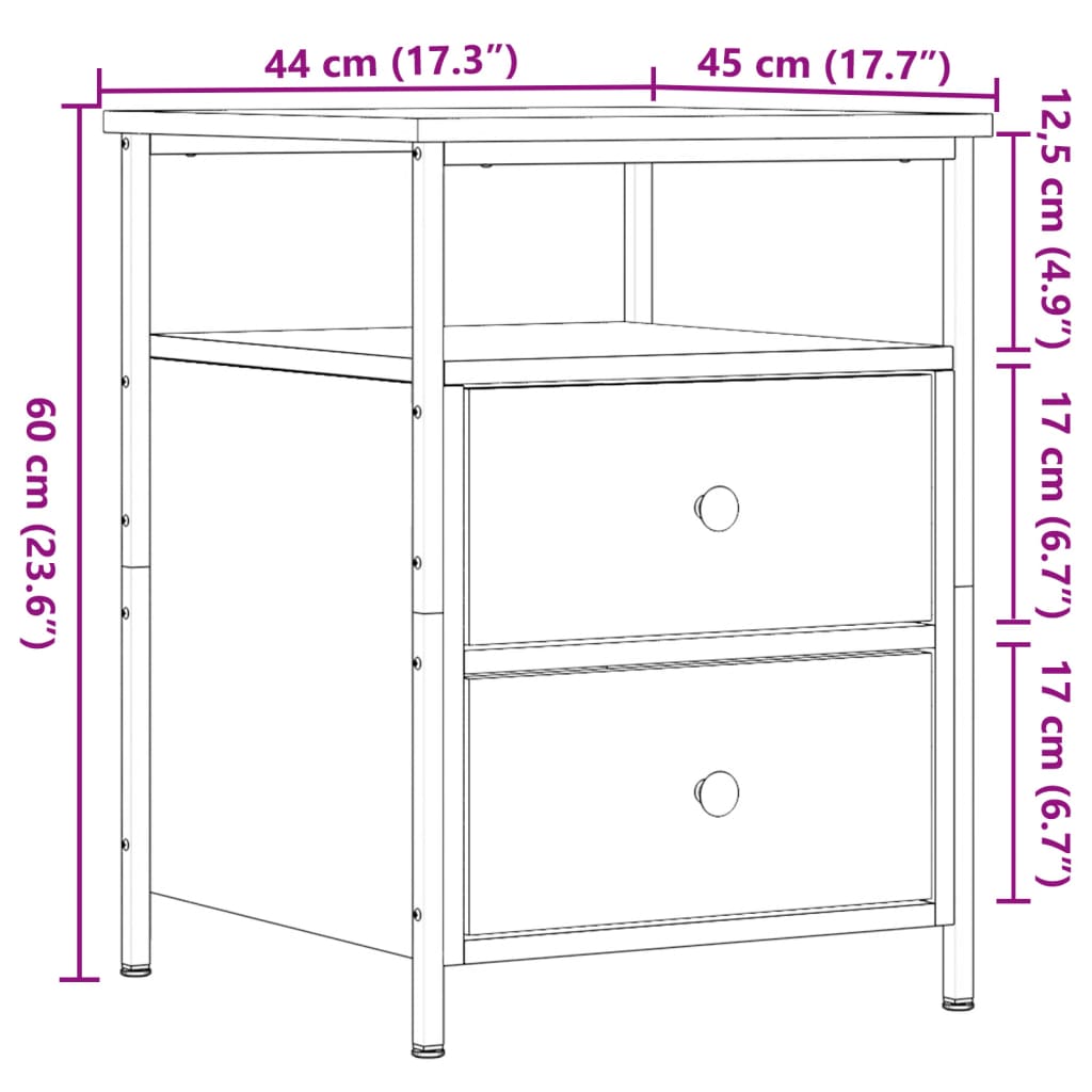 Nattbord Sengbord Gammelt Tre 44x45x60 cm