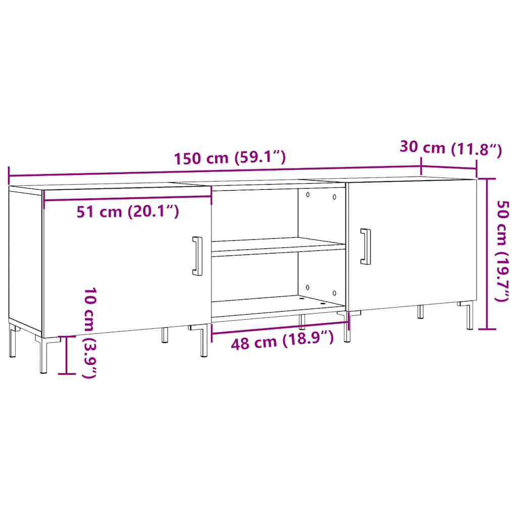 TV-Møbel Gammelt Tre Tv-benk 150x30x50 cm