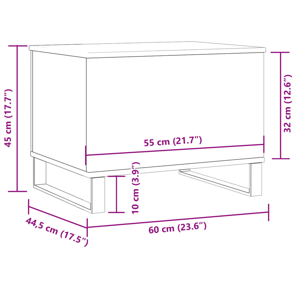 Salongbord Sofabord Gammelt Tre 60x44,5x45 cm