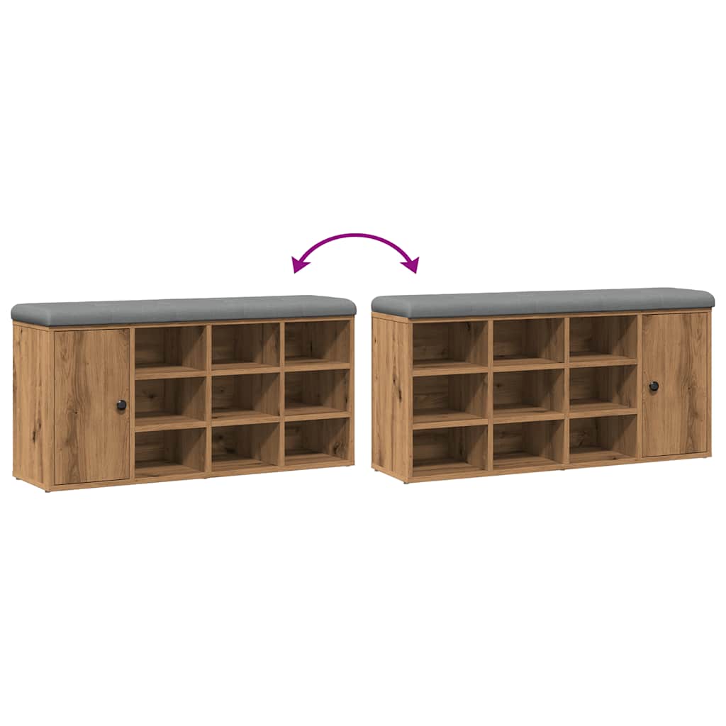 Sittebenk Skohylle Artisan Eik 102x32x50 cm