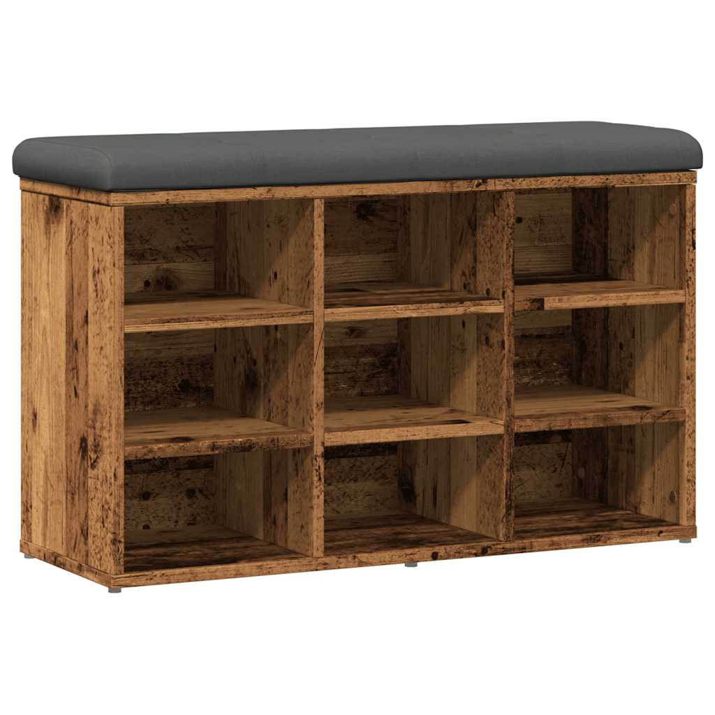 Skoskap Skohylle Skobenk Gammelt Tre 82x32x50 cm