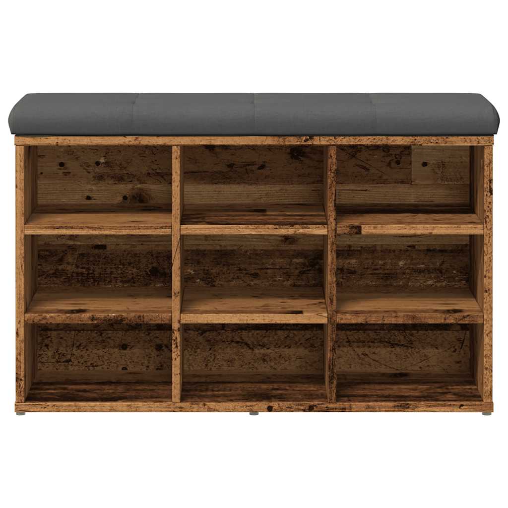 Skoskap Skohylle Skobenk Gammelt Tre 82x32x50 cm