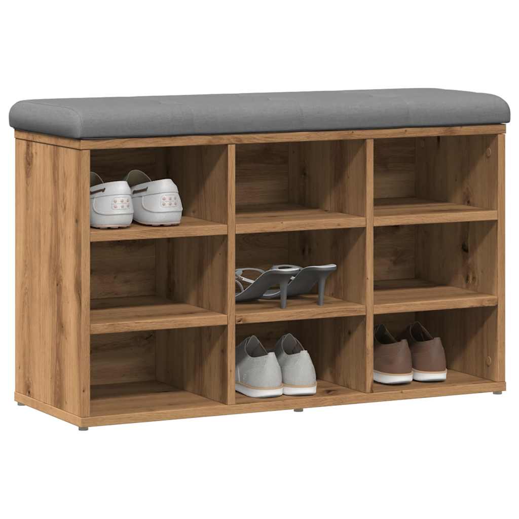 Sittebenk Skohylle Artisan Eik 82x32x50 cm