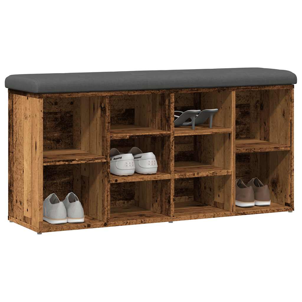 Skoskap Skohylle Skobenk Gammelt Tre 102x32x50 cm