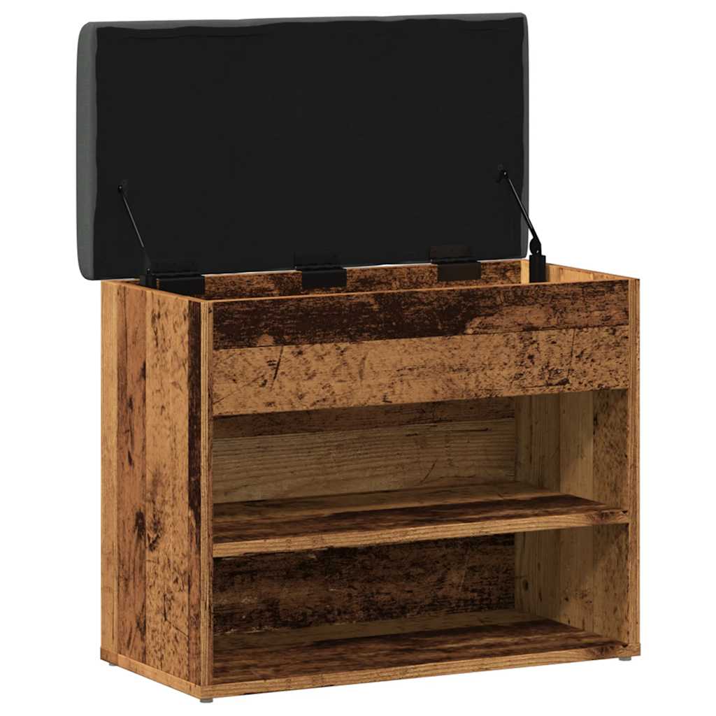 Skoskap Skohylle Skobenk Gammelt Tre 62x32x50 cm