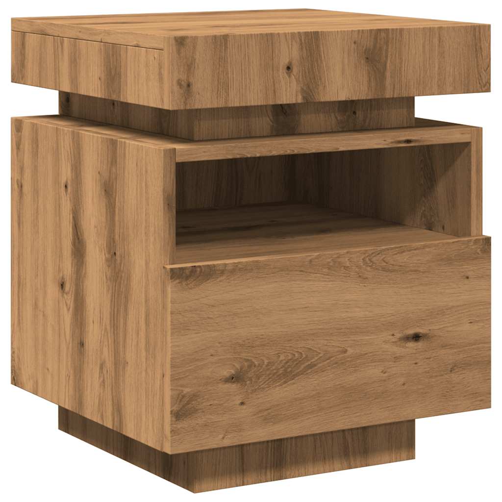 Nattbord Sengbord Artisan Eik med LED 40x39x48,5 cm