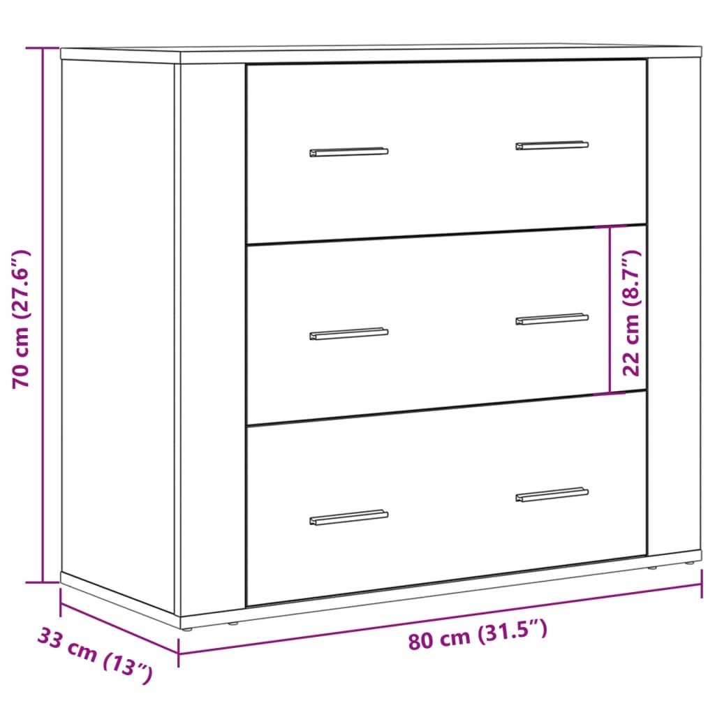 Skjenk Gammelt Tre 80x33x70 cm