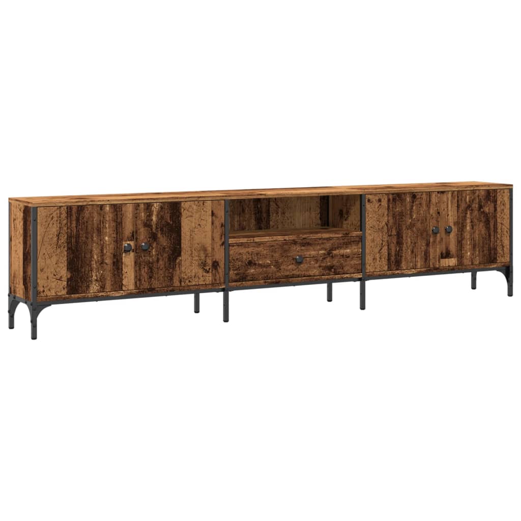TV-Møbel Gammelt Tre TV-benk med skuff 200x25x44 cm