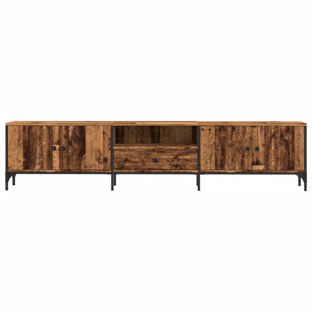 TV-Møbel Gammelt Tre TV-benk med skuff 200x25x44 cm