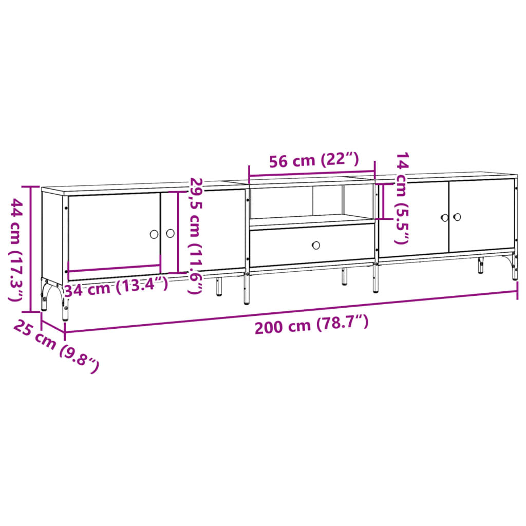 TV-Møbel Artisan Eik TV-benk med skuff 200x25x44 cm