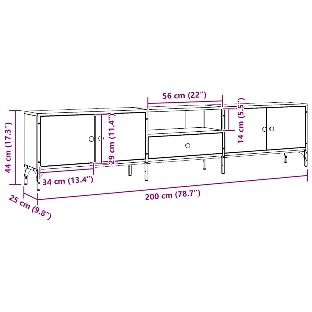 TV-Møbel Artisan Eik TV-benk med skuff 200x25x44 cm