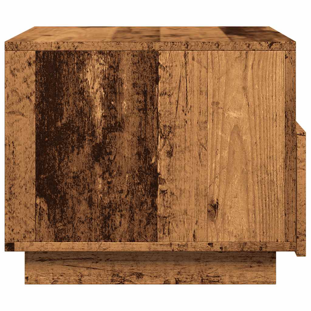 Salongbord Sofabord Gammelt Tre med LED-lys 50x49x40 cm