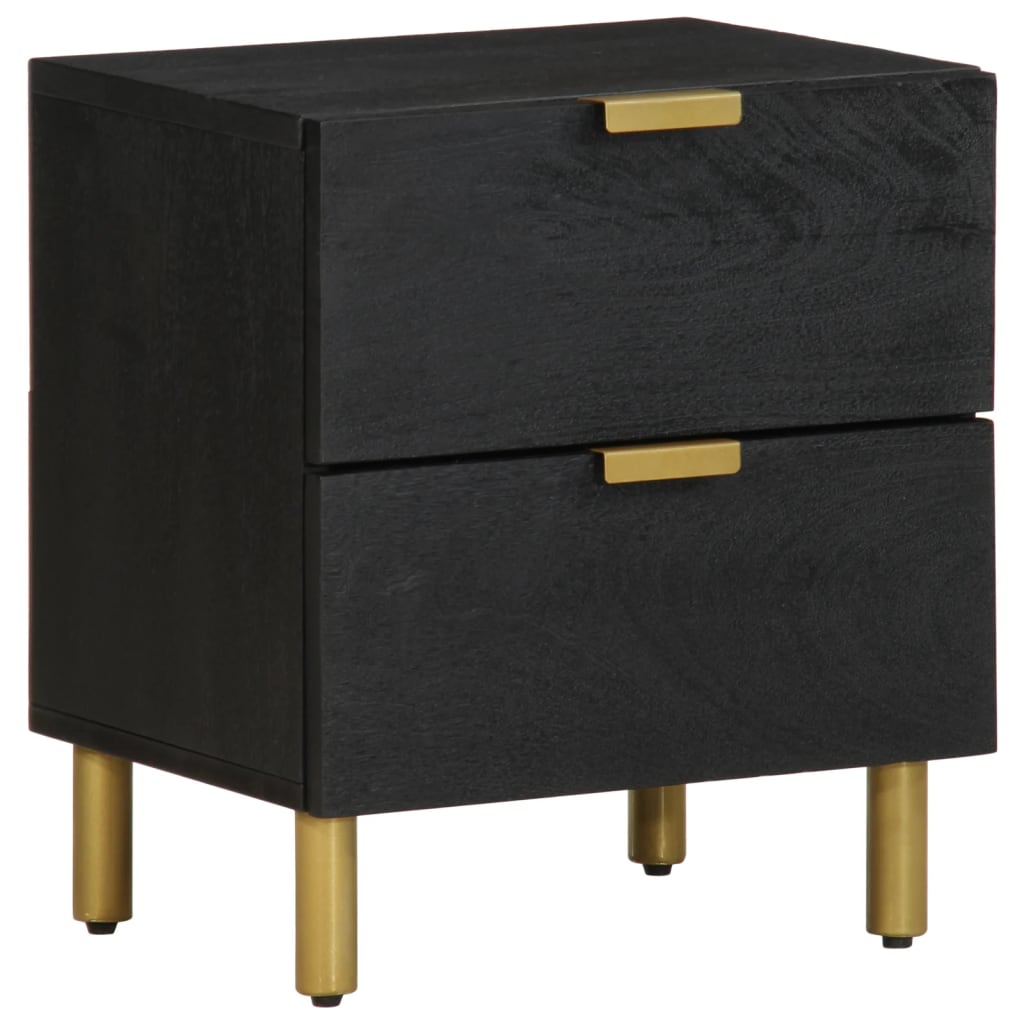 Nattbord Sengbord Svart 40x33x46 cm heltre mango