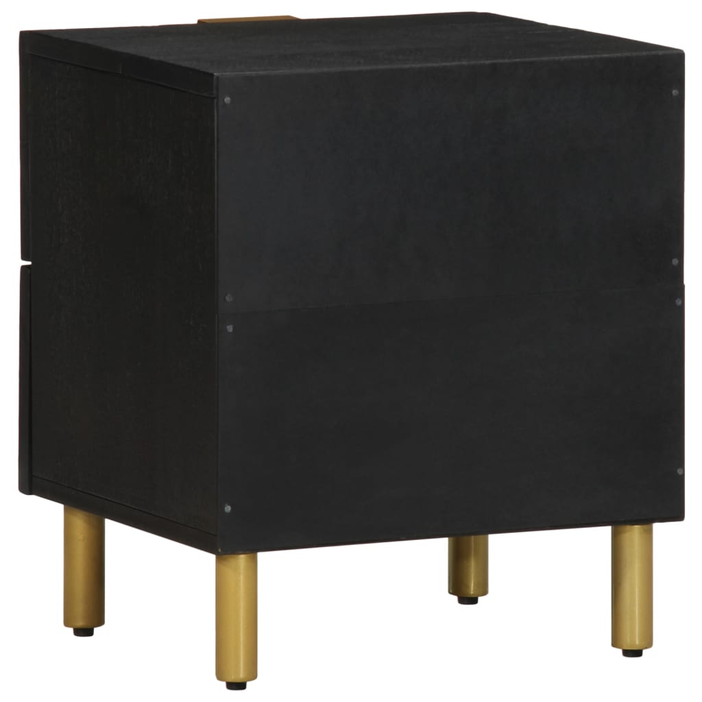 Nattbord Sengbord Svart 40x33x46 cm heltre mango